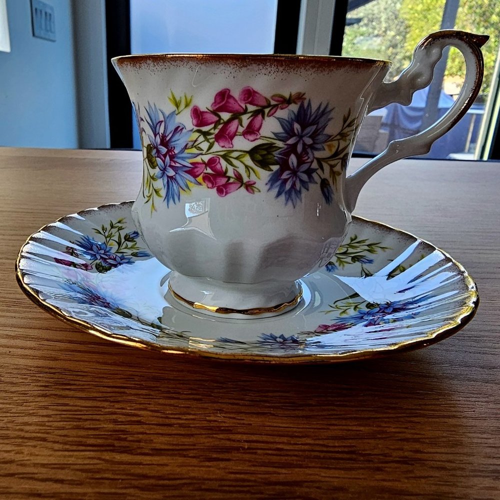 Vintage Rosina Wild Flowers Teacup and Saucer